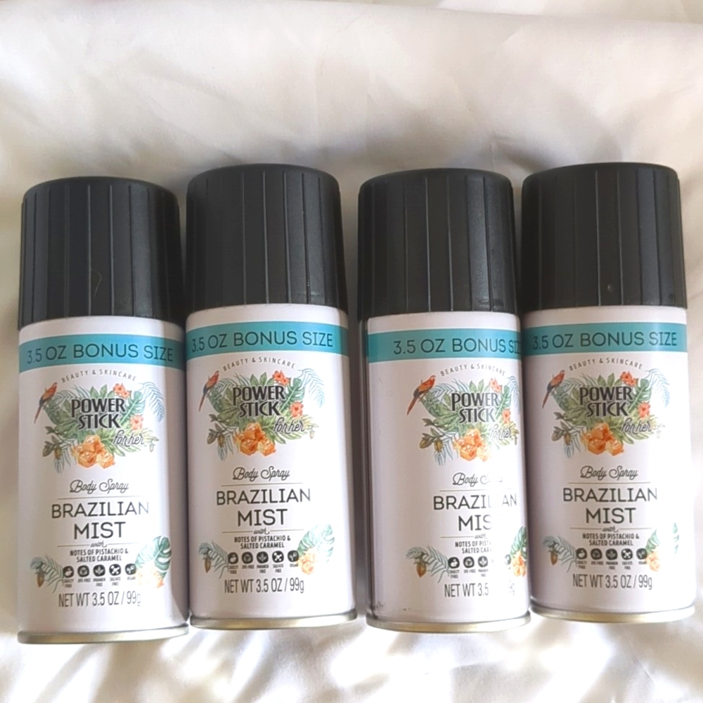 Lot 4 Power Stick Body Brazilian Mist pistachio & salted caramel BRAND NEW